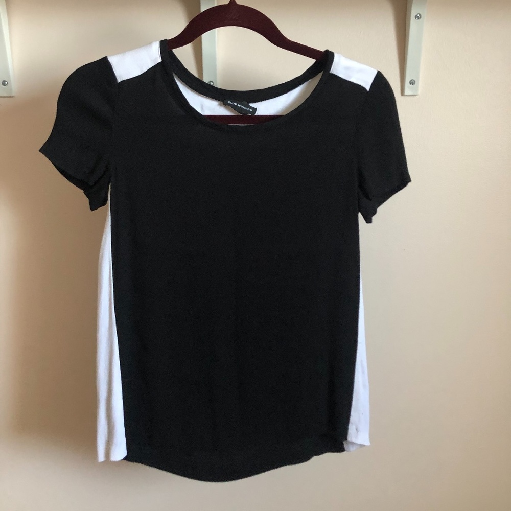Club Monaco Black And White Blouse